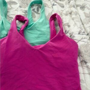 2 Lululemon Pink and Green 2 Tank Tops